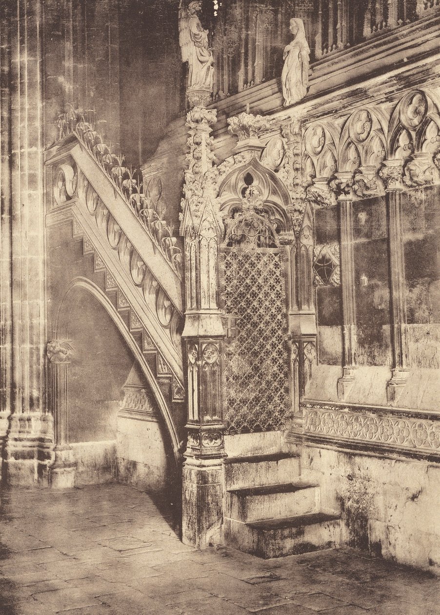 Prædikestolstrappe, Barcelonas katedral (s/h-foto) af J. Furnells