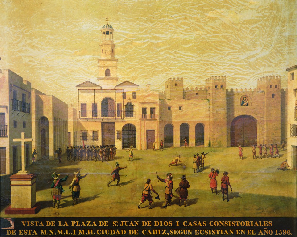 Plaza de San Juan de Dios i 1596 (olie på lærred) af J. Garcia
