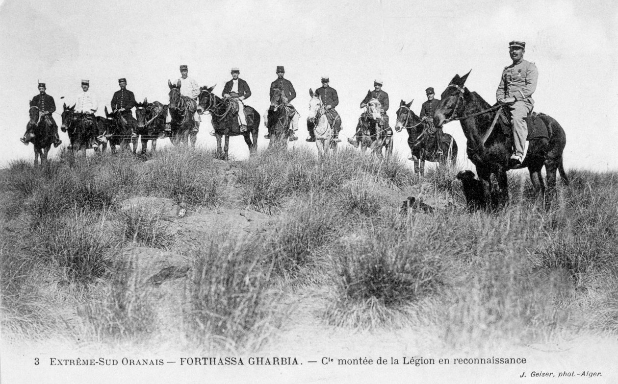 Fransk Fremmedlegions kavaleri, Forthassa Gharbia, Algeriet, c1905 af J. Geiser