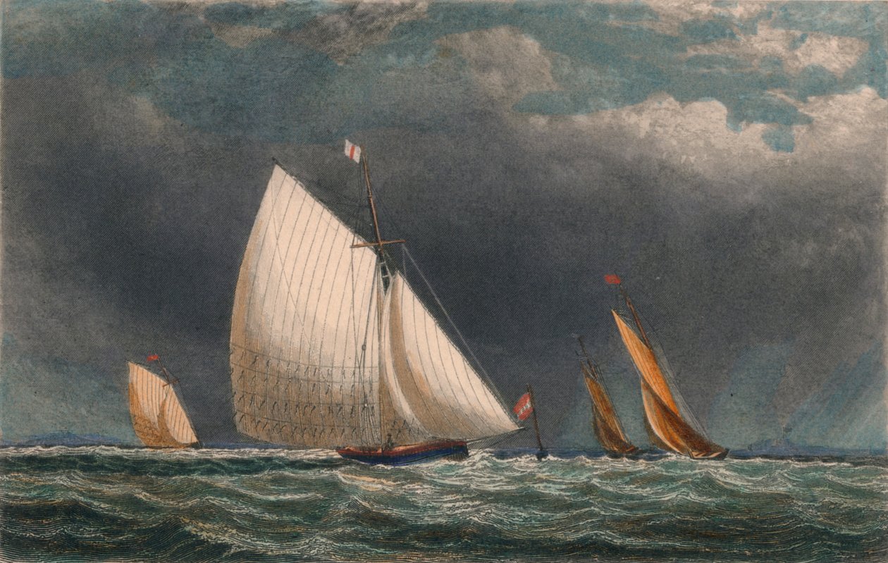 The Sailing Match, Yachter, der runder flagbøjen