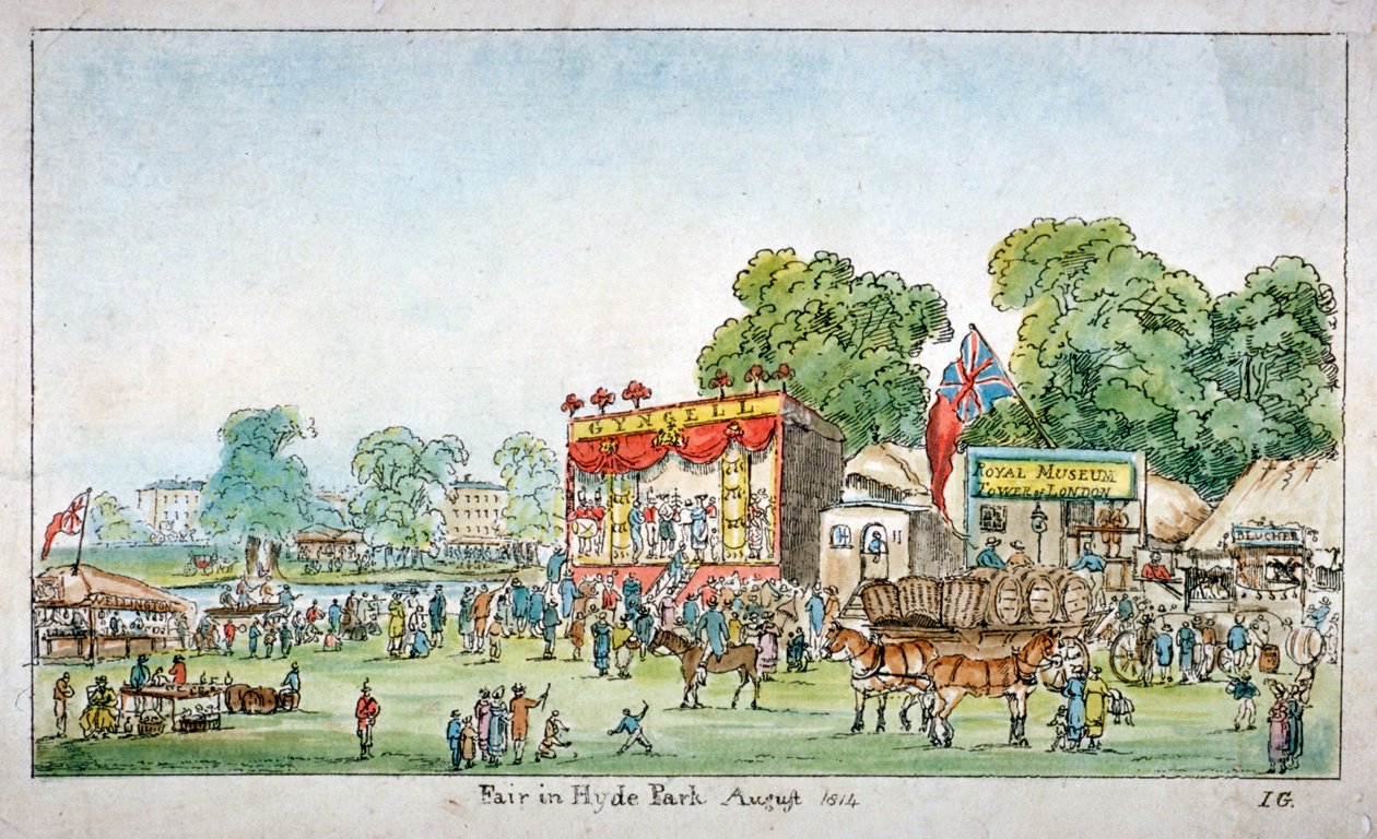 Messe i Hyde Park, Westminster, London, 1814 af J Gordon