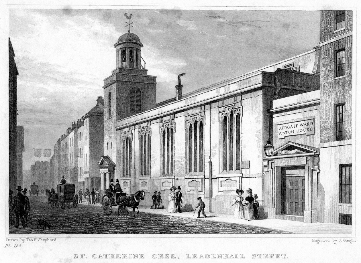 Church of St Katherine Cree, Leadenhall Street, City of London, 1800-tallet. af J. Gough