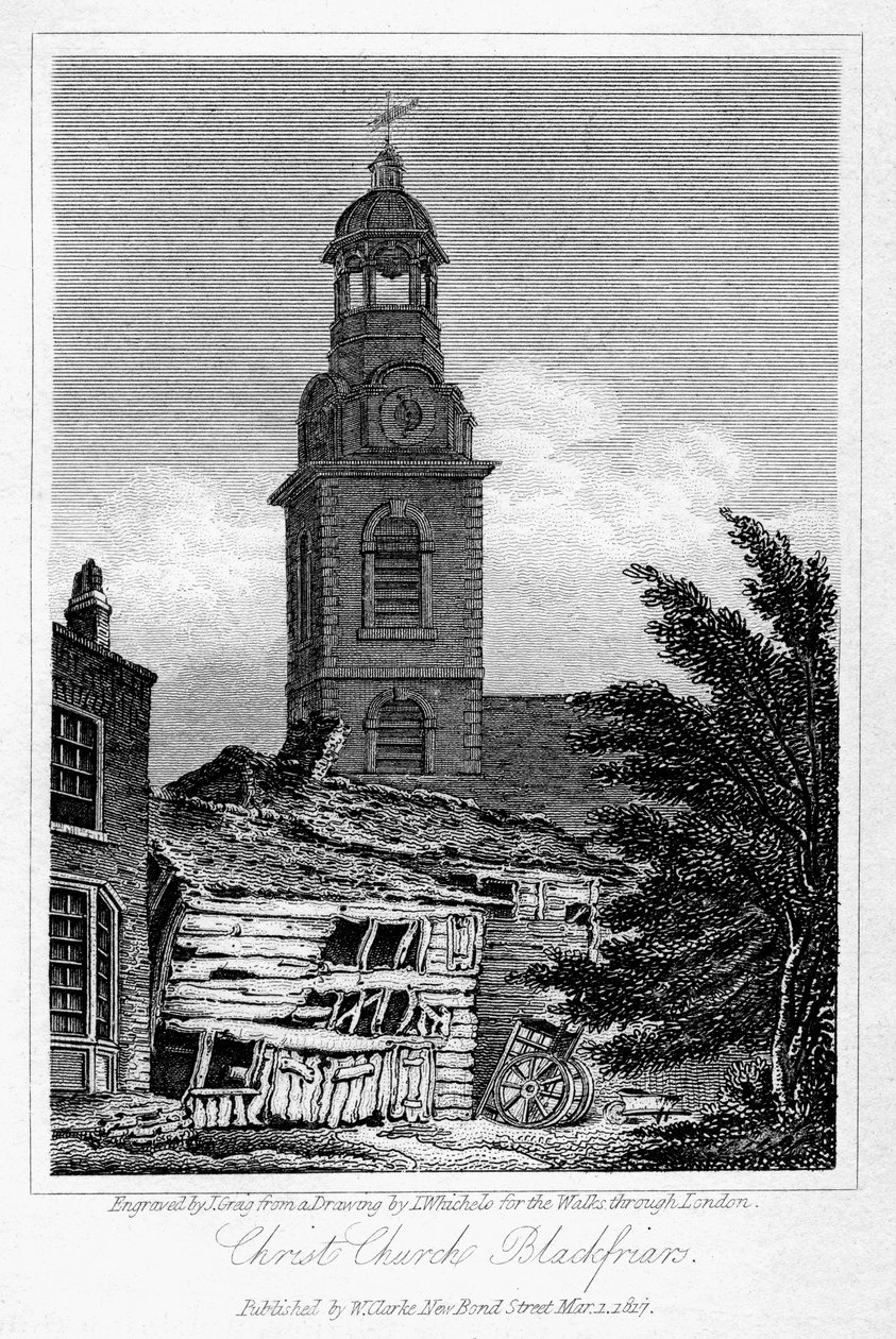 Christ Church, Blackfriars, Southwark, London, 1817. af J. Greig