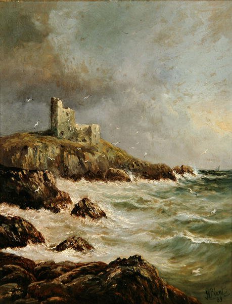 Ruineret slot på Rocky Shore af J. H. Blunt
