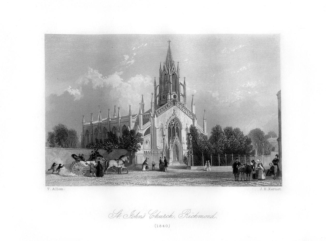 St Johns Church, Richmond, 1840. af J. H. Kernot