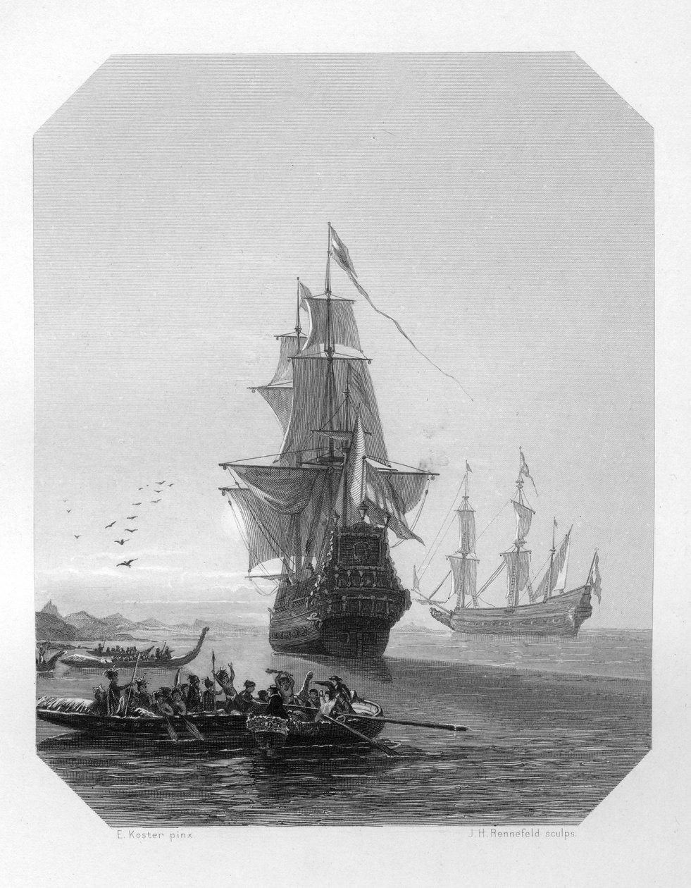 Abel Tasman, hollandsk søfarer, opdagelsesrejsende og købmand fra det 17. århundrede, c1870 af J. H. Rennefeld