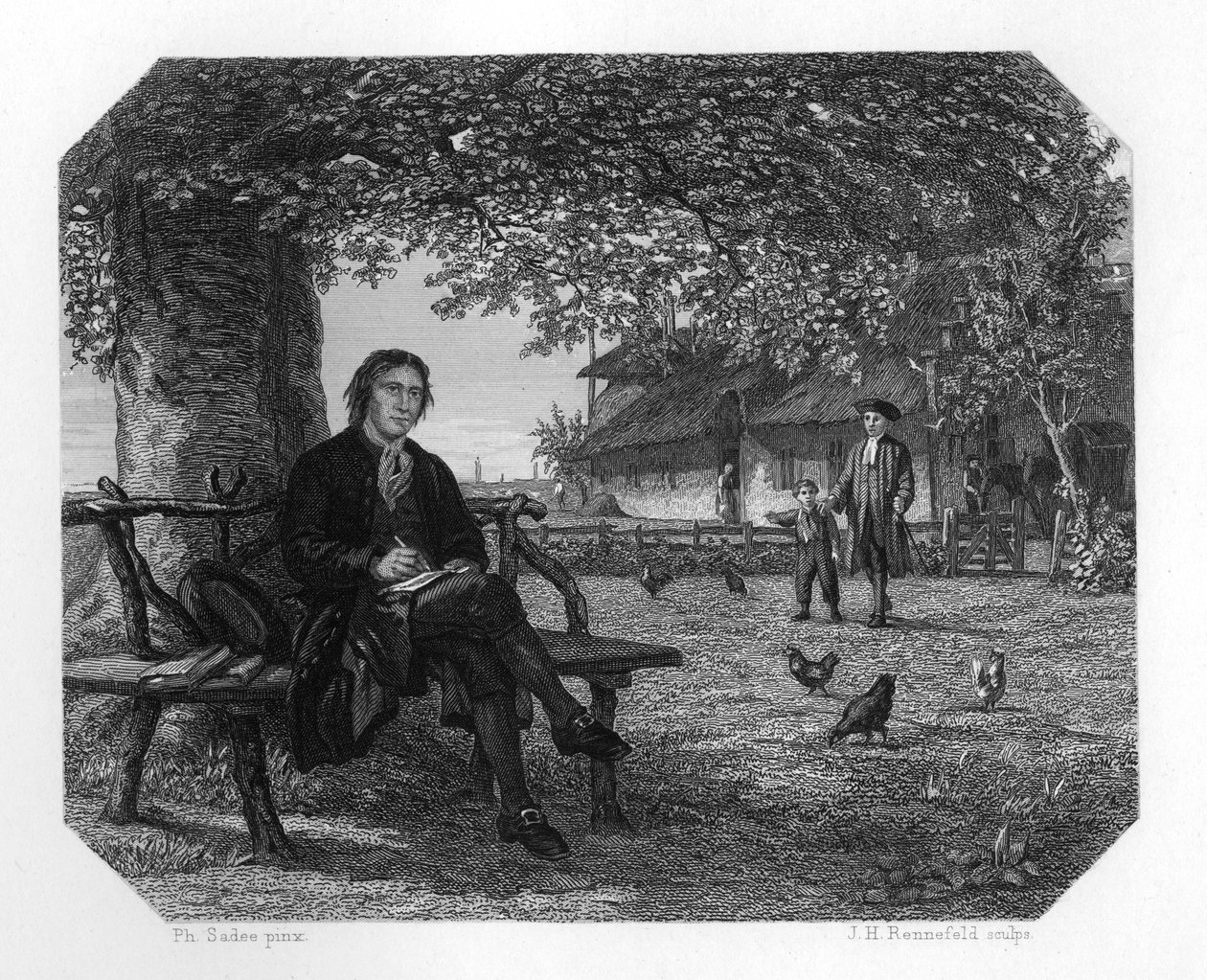 Hubert Kornelisz og Justus van Effen, c1870. af J. H. Rennefeld