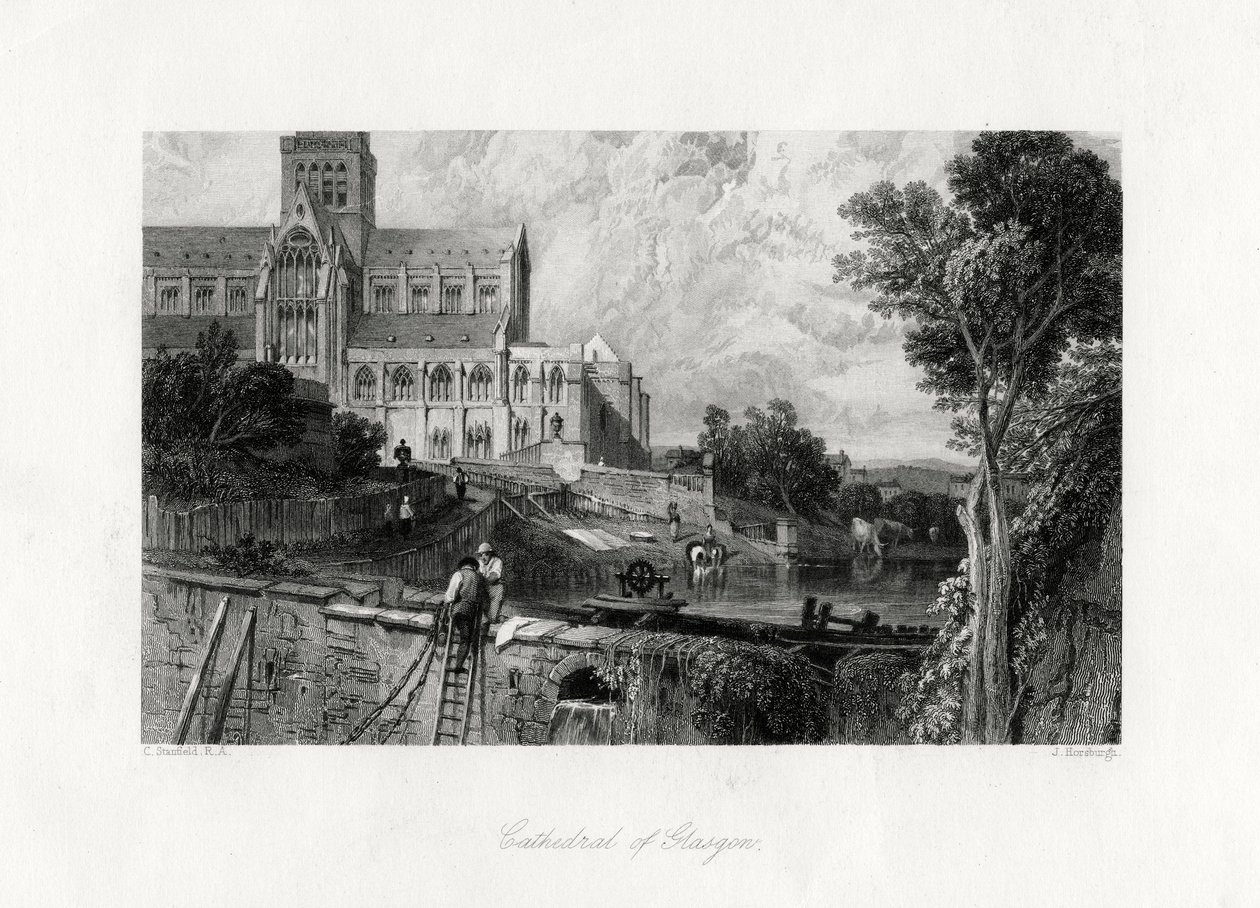 Glasgow Cathedral, Skotland, 1800-tallet af J. Horsburgh