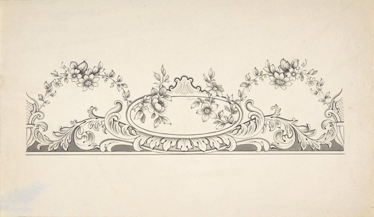 Design til Paneldekoration, 1828-40. af J Hulme