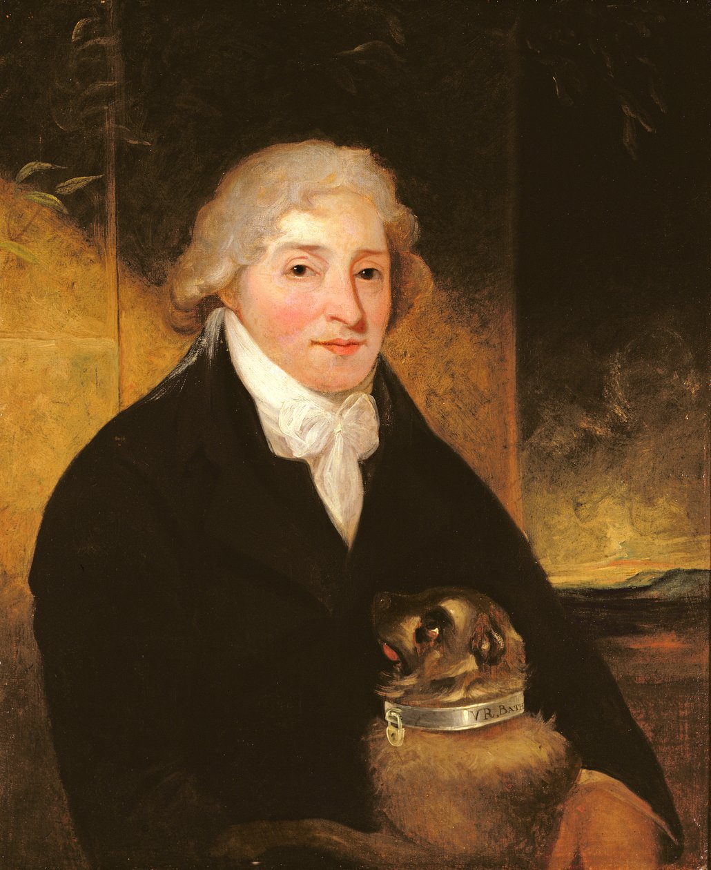 Venanzio Rauzzini med sin hund Turk, c.1795 af J. Hutchison