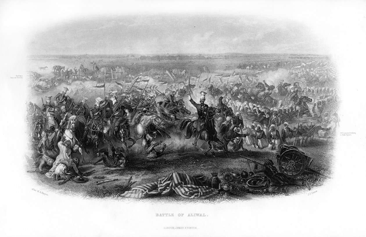 Slaget ved Aliwal, 1800-tallet. af J. J. Crew