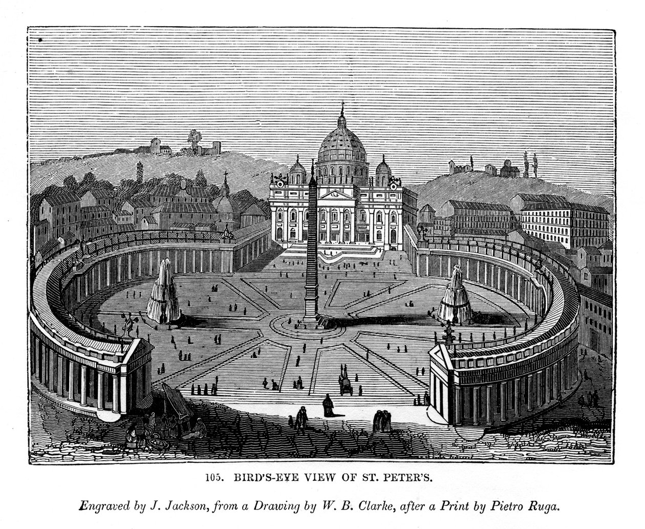 St. Peters i fugleperspektiv, 1843 af J. Jackson