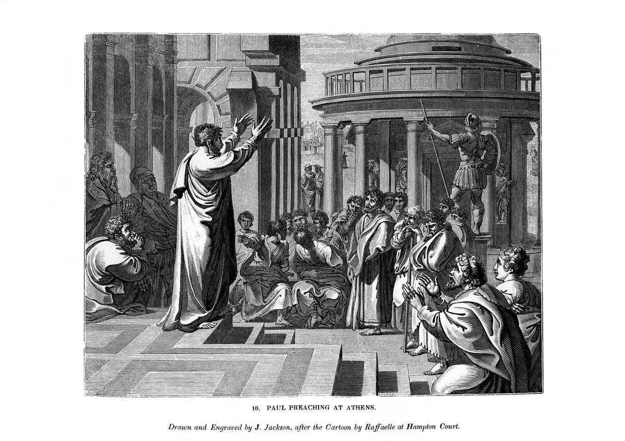 Paulus prædikede i Athen, 1843. af J. Jackson