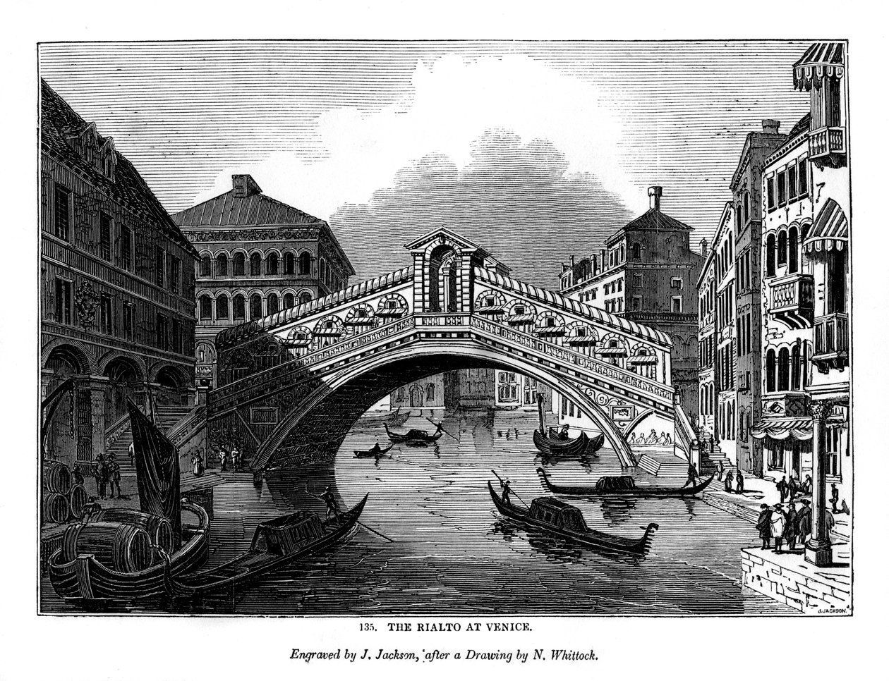 Rialto i Venedig, 1843 af J. Jackson