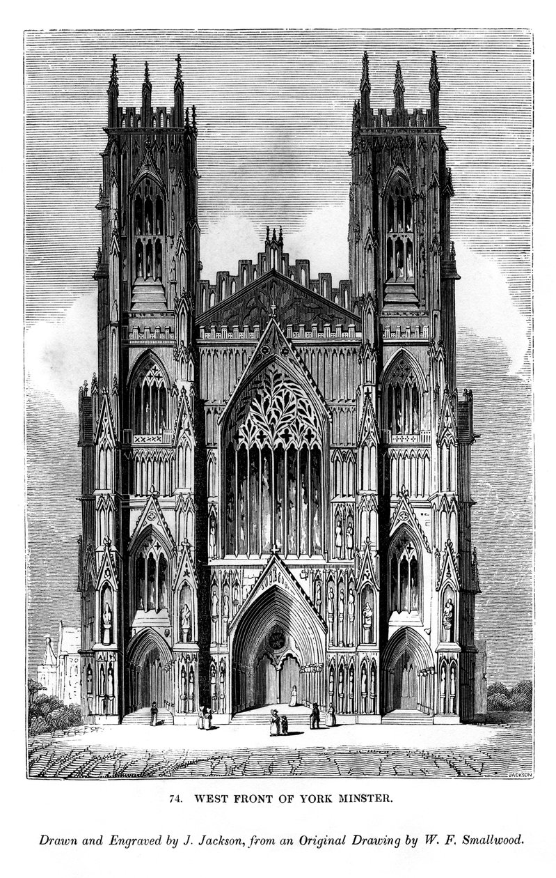 Vestfronten af York Minster, c1820-1830 1843 af J. Jackson