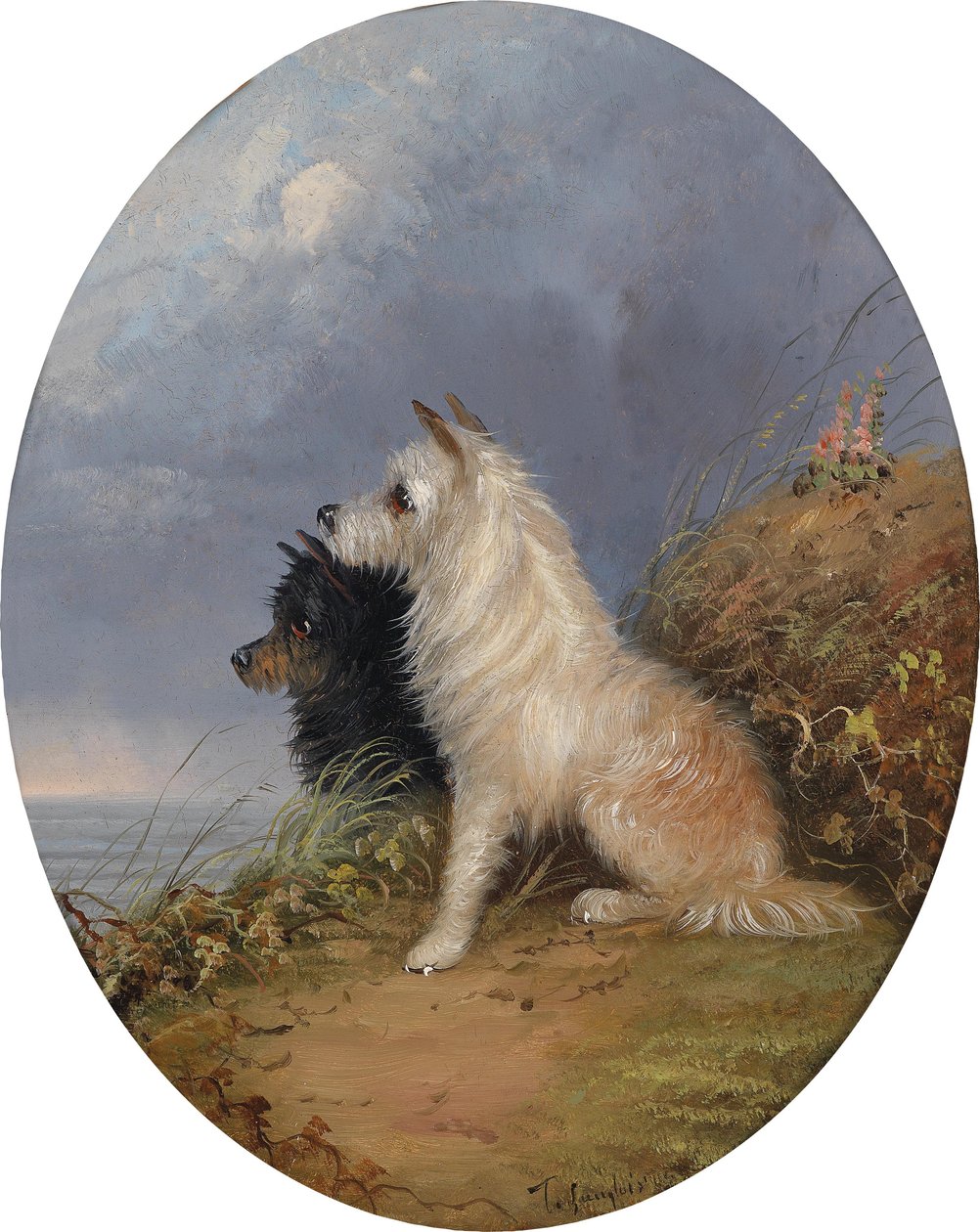 To hunde på stranden af J. Langlois