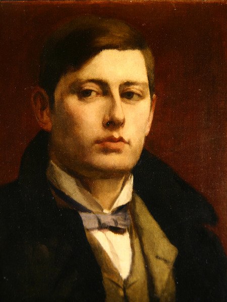 Portræt af Sir George Frampton (olie på lærred) af J. Latham