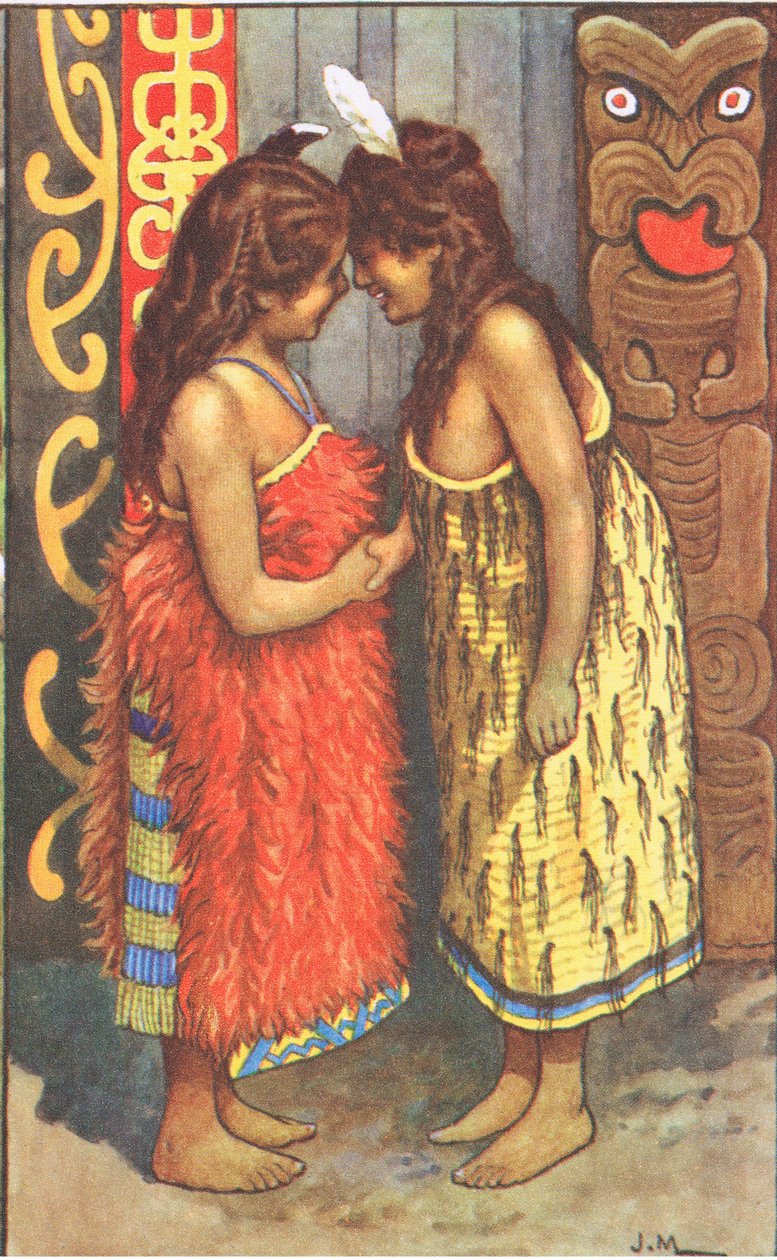 Maori-piger, fra MacMillan skoleplakater, ca. 1950-60
