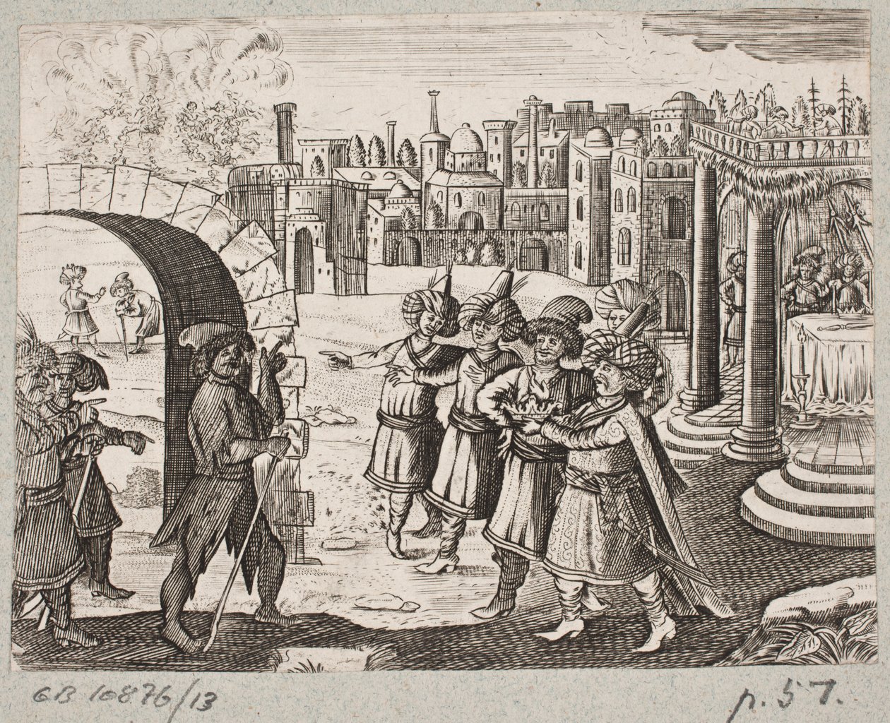 Illustration til Adam Olearius, "Persisk Rosenthal af en genial digter Schich Saadi […]", Slesvig 1660 af J. Muller