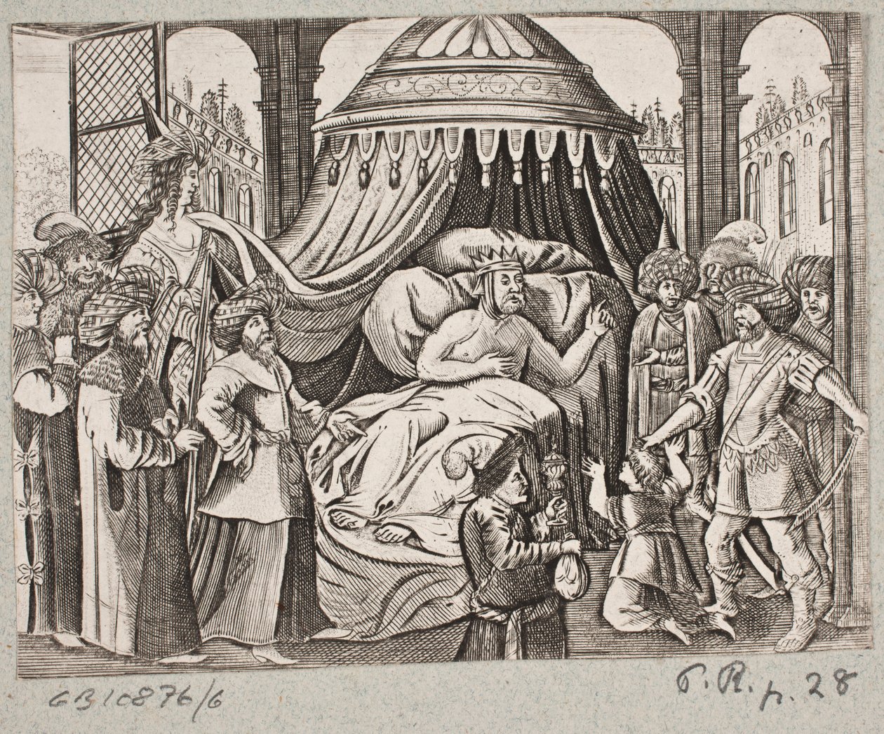 Illustration til Adam Olearius, "Persisk Rosenthal af en genial digter Schich Saadi […]", Slesvig 1660 af J. Muller