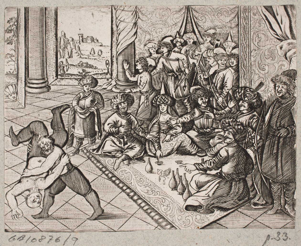 Illustration til Adam Olearius, "Persisk Rosenthal af en genial digter Schich Saadi […]", Slesvig 1660 af J. Muller