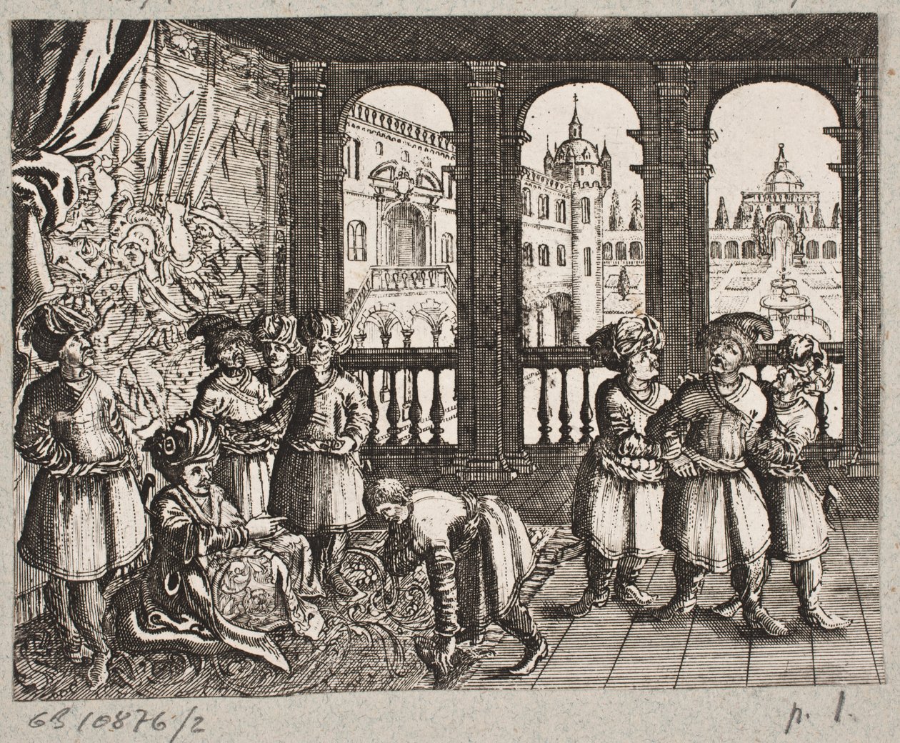Illustration til Adam Olearius, "Persisk Rosenthal af en genial digter Schich Saadi […]", Slesvig 1660 af J. Muller