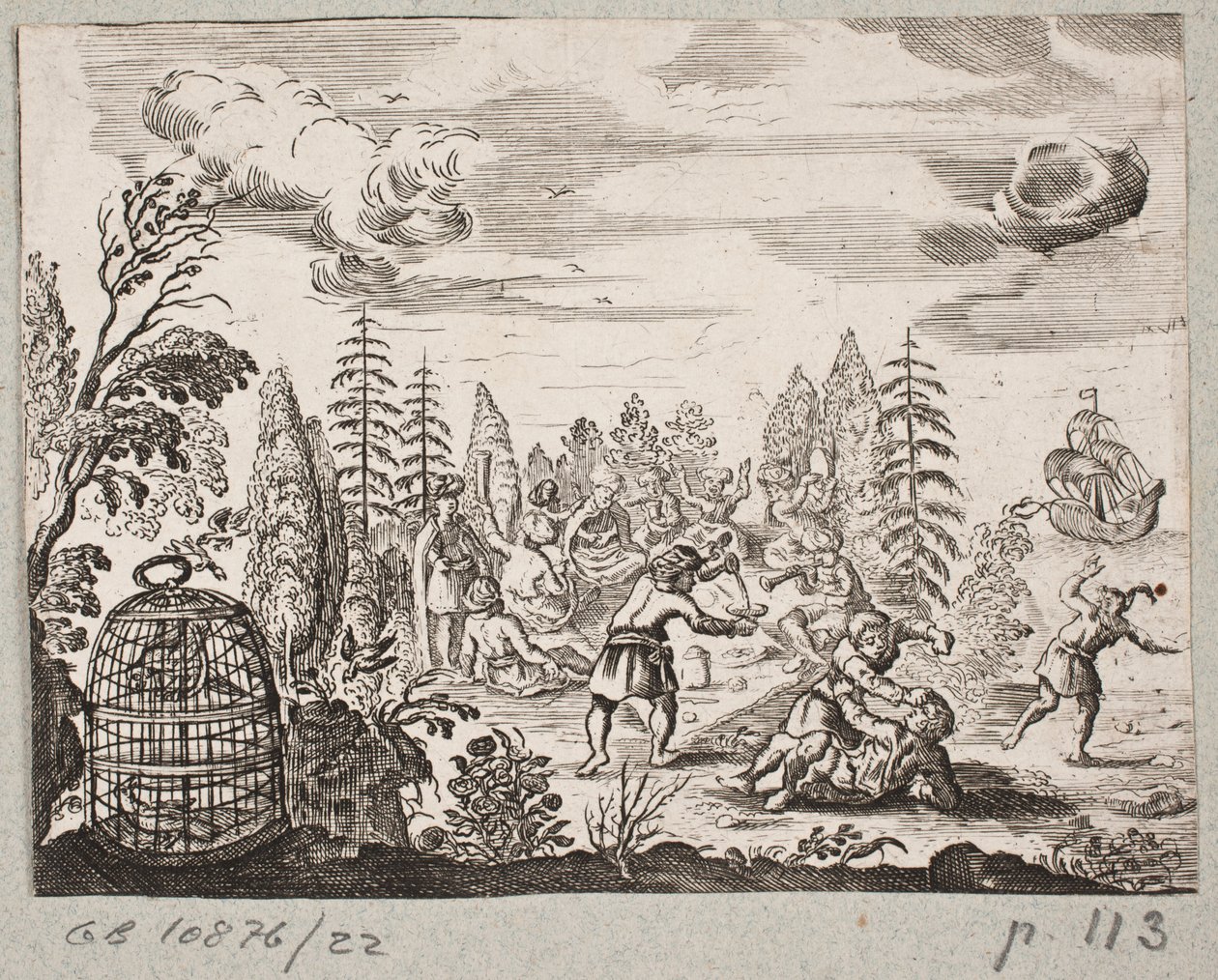 Illustration til Adam Olearius, "Persisk Rosenthal af en genial digter Schich Saadi […]", Slesvig 1660 af J. Muller