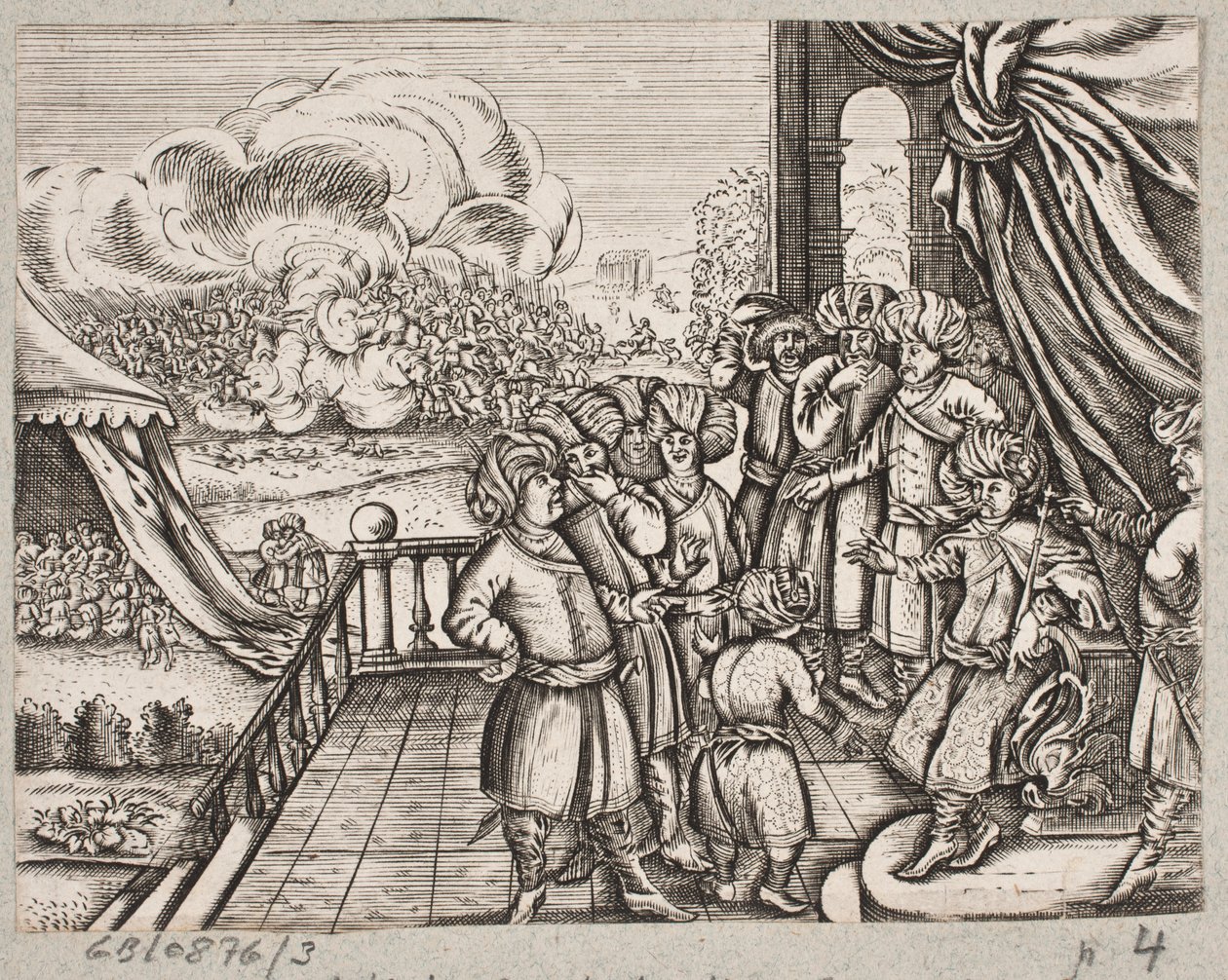 Illustration til Adam Olearius, “Persisk Rosenthal fra en meningsfuld digter Shich Saadi […]”, Schleswig 1660 af J. Muller