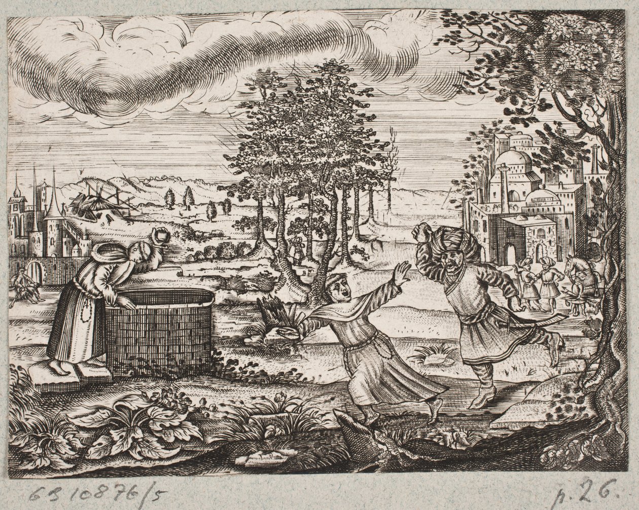 Illustration til Adam Olearius, "Persisk Rosenthal af en genial digter Schich Saadi […]", Slesvig 1660 af J. Muller