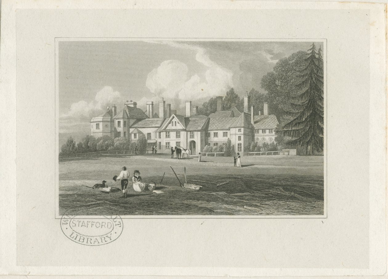 Hagley Hall: gravering, nd [1780-1847] af John Preston Neale