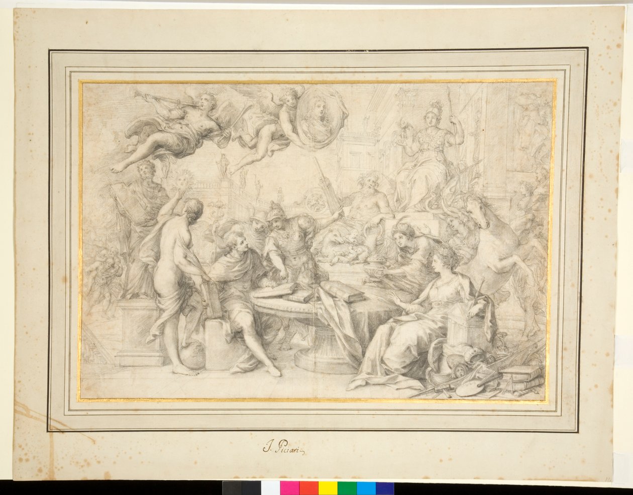 Allegorisk sammensætning (sort kridt) af J. Piciari