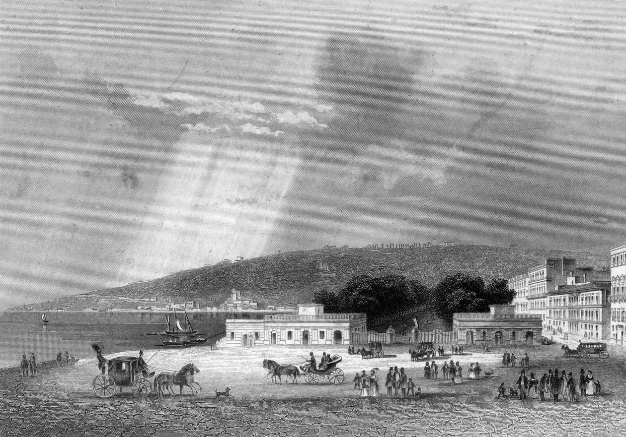 Villa Reale, Napoli, Italien, 1800-tallet af J. Poppel