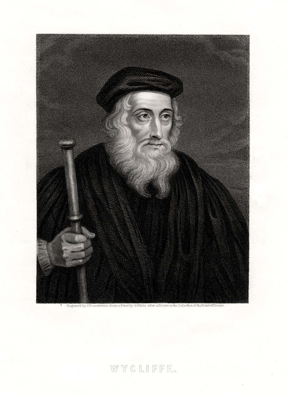 John Wycliffe, engelsk teolog, 1800-tallet af J. Posselwhite