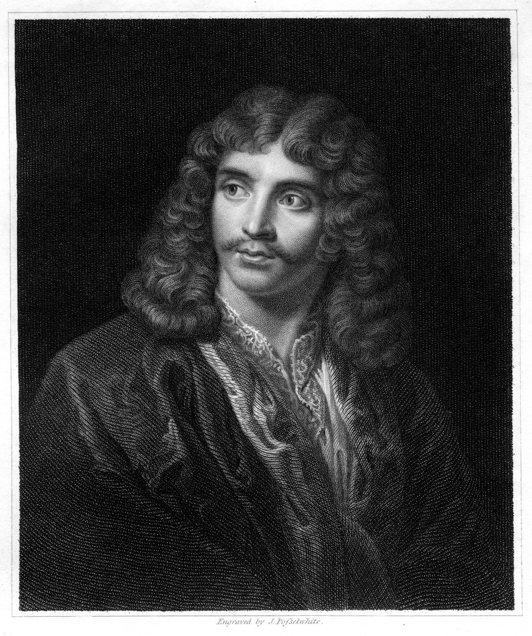 Moliere, fransk teaterforfatter, instruktør og skuespiller, 1833. af J. Posselwhite