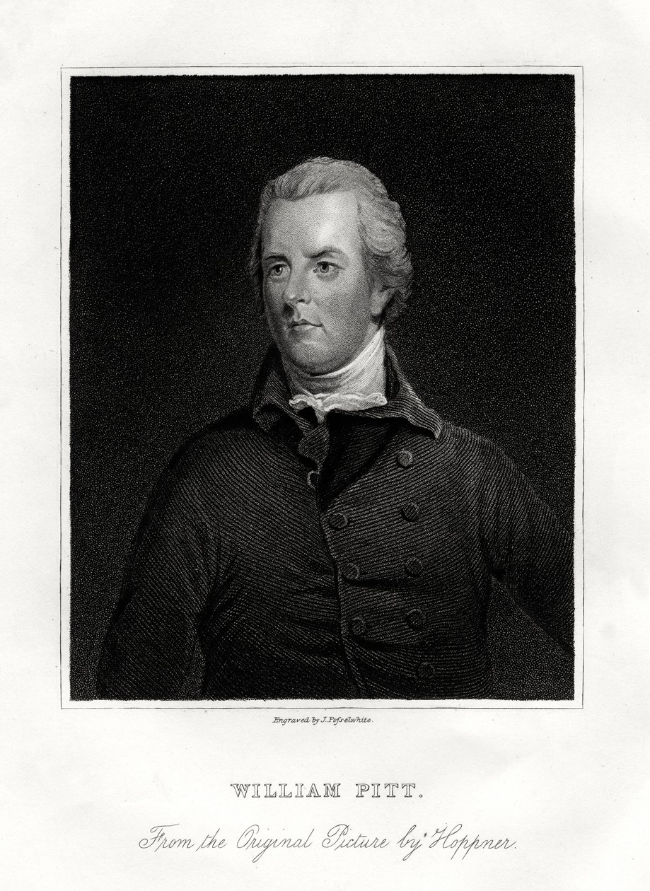 William Pitt den yngre, britisk statsmand, 1800-tallet af J. Posselwhite