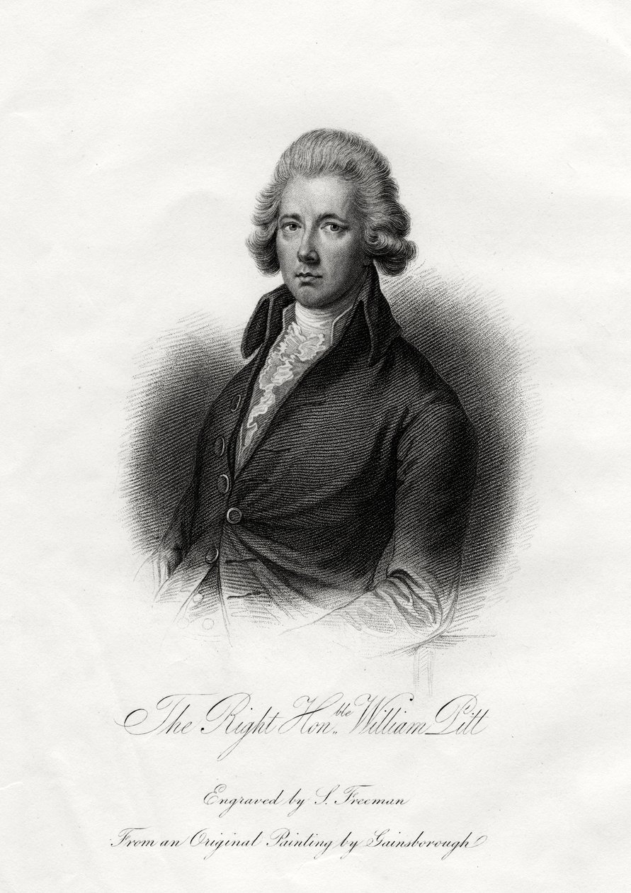 William Pitt den yngre, britisk statsmand, 1800-tallet af J. Posselwhite