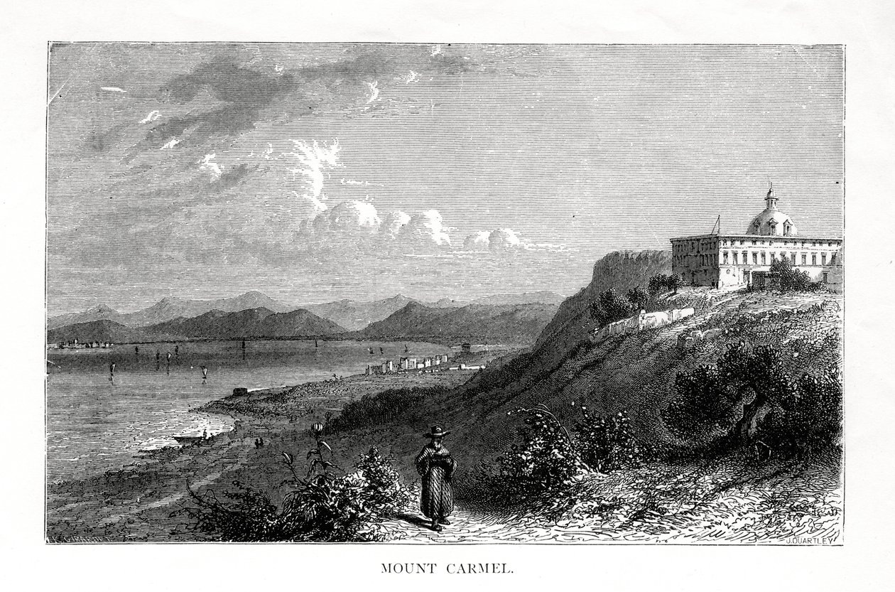 Mount Carmel, Israel, 1800-tallet. af J. Quartley