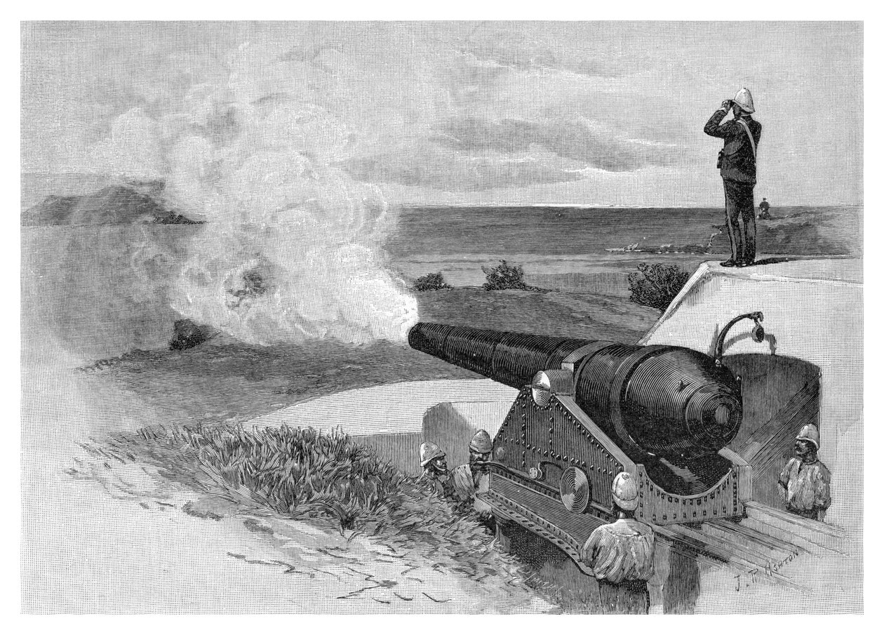 25 Tons pistol ved Middle Head, Sydney, New South Wales, Australien, 1886. af J. R. Ashton