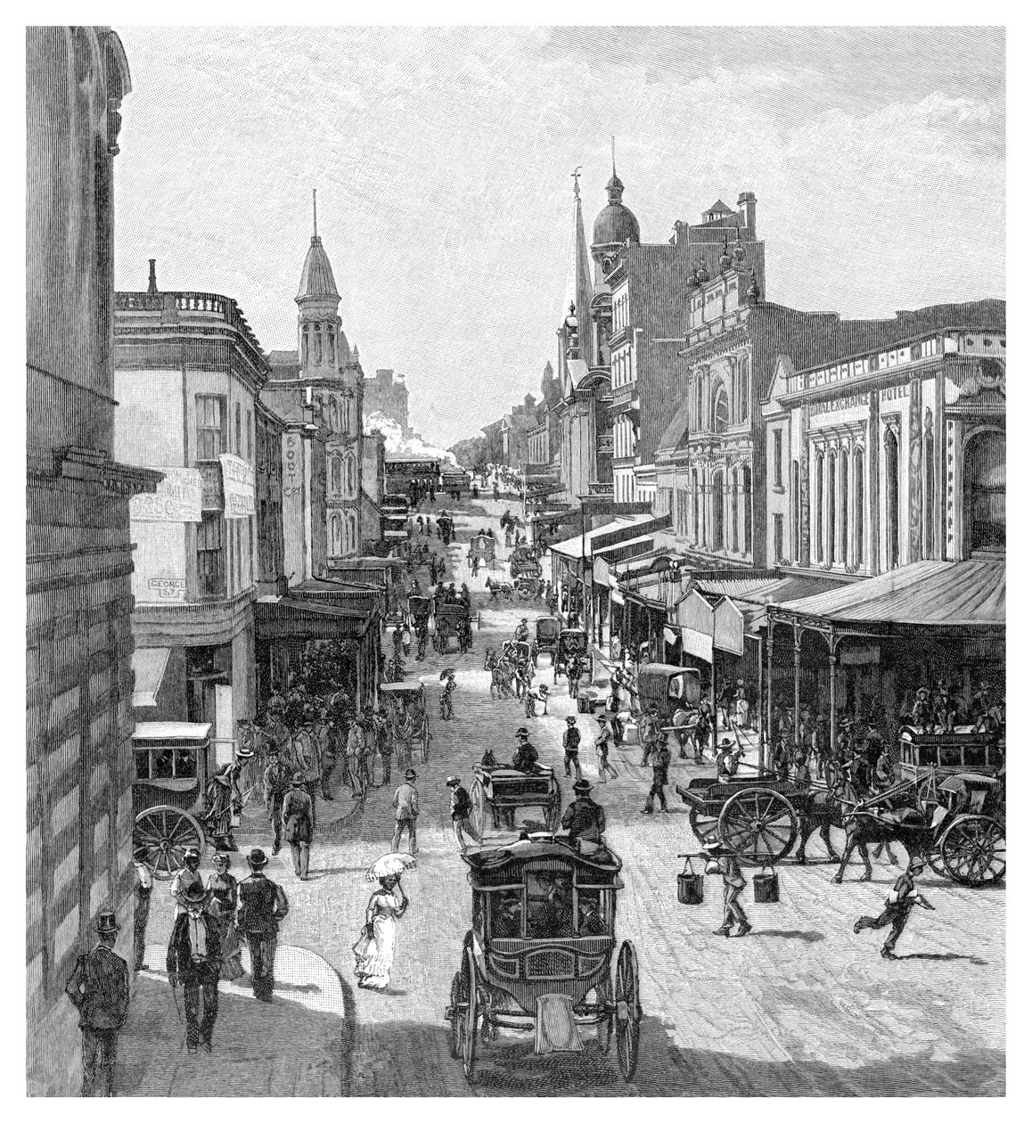 King Street, Sydney, New South Wales, Australien, 1886. af J. R. Ashton
