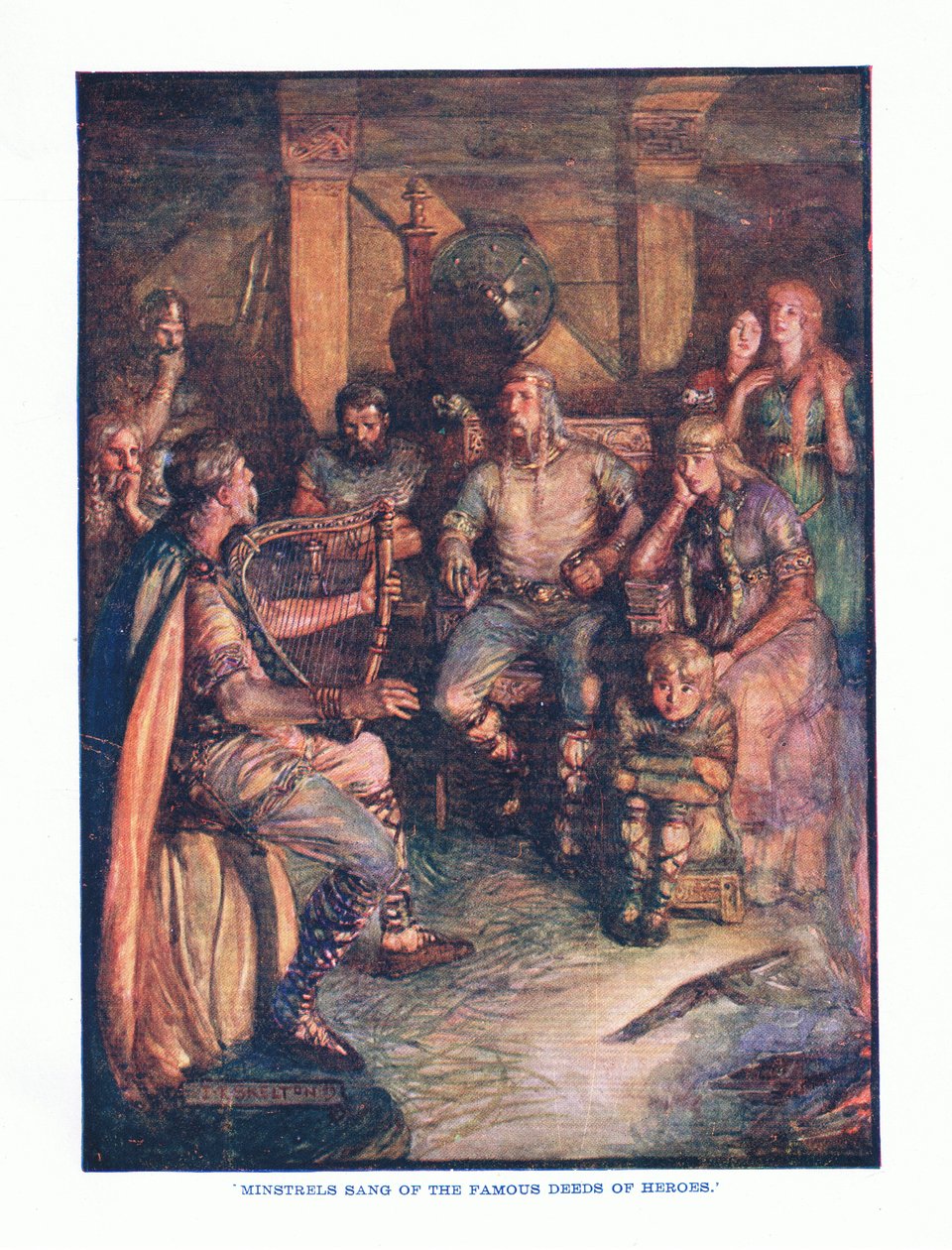 Minstrels sang om heltenes berømte gerninger fra engelsk litteratur pub. af T C & EC Jack, ca. 1920 af J. R. Skelton