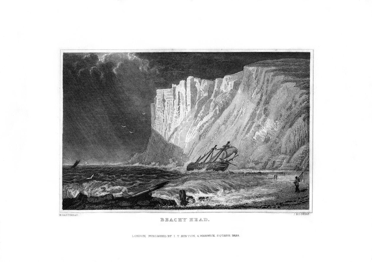 Beachy Head, East Sussex, 1829. af J. Rogers