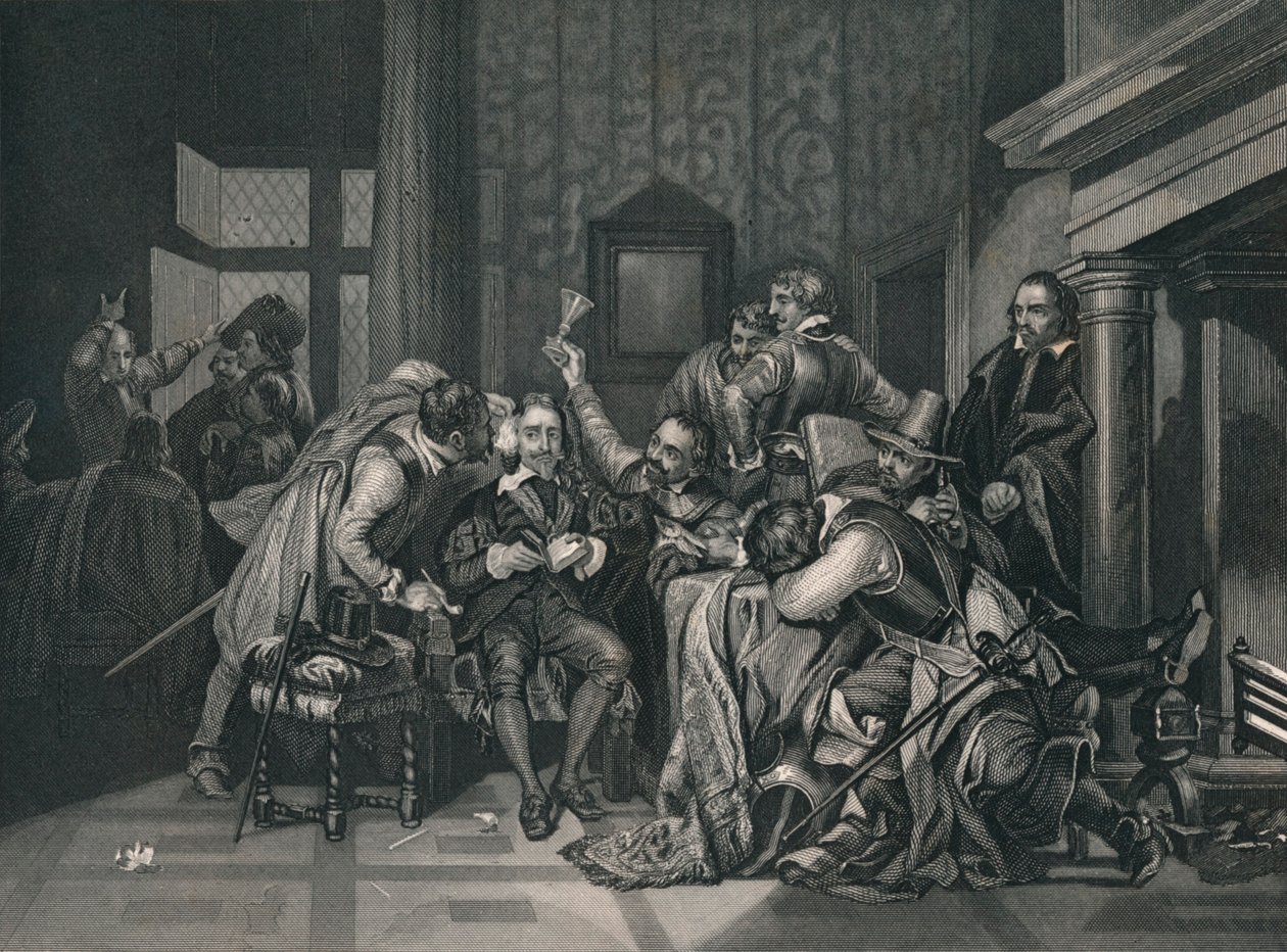 Charles The First In The Guard Room, 1649, midten af det 19. århundrede. af J. Rogers