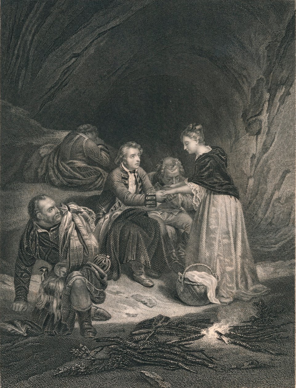 Chas. Edward The Pretender og Flora Macdonald, midten af det 19. århundrede. af J. Rogers