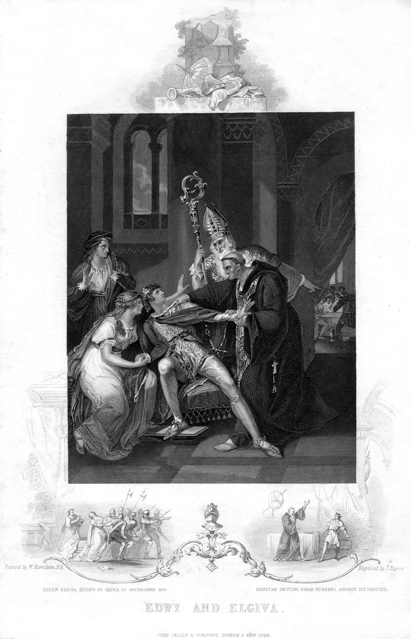 Edwy og Elgiva, 1800-tallet af J. Rogers