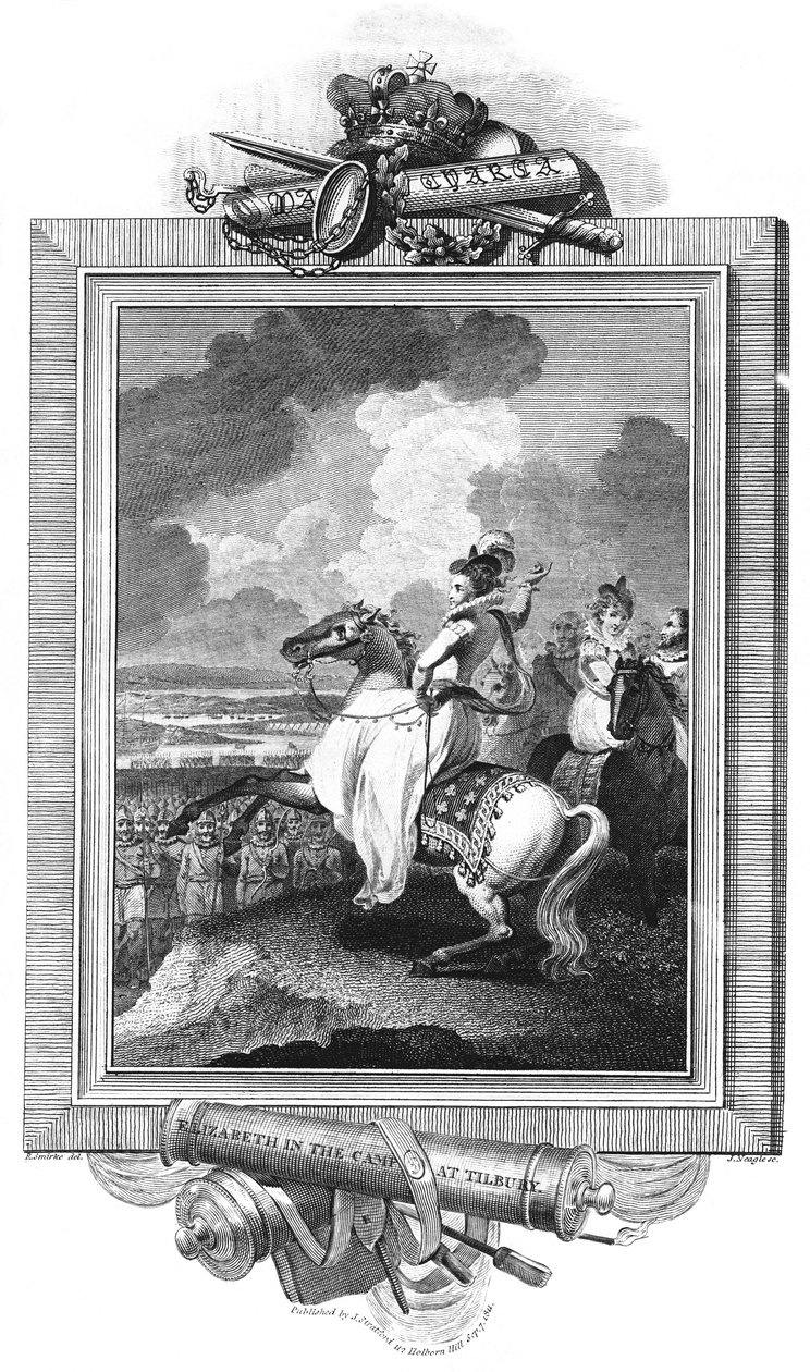 Elizabeth i lejren i Tilbury, 1811 af J. Rogers