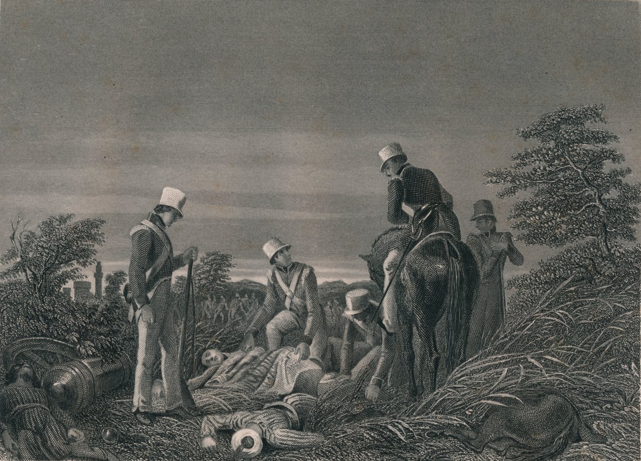 At finde farverne på det 24. regiment efter slaget ved Chilianwallah, januar 1849. af J. Rogers