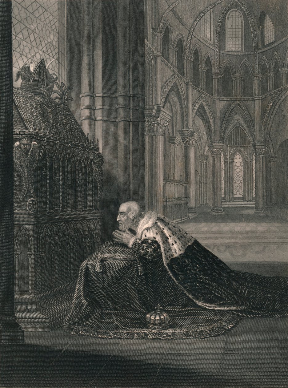 Lewis VII., Konge af Frankrig, Før Beckets Tomb, midten af det 19. århundrede. af J. Rogers