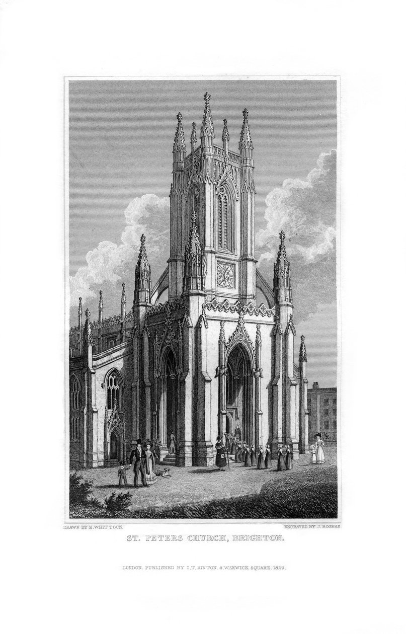 St Peters Church, Brighton, East Sussex, 1829. af J. Rogers