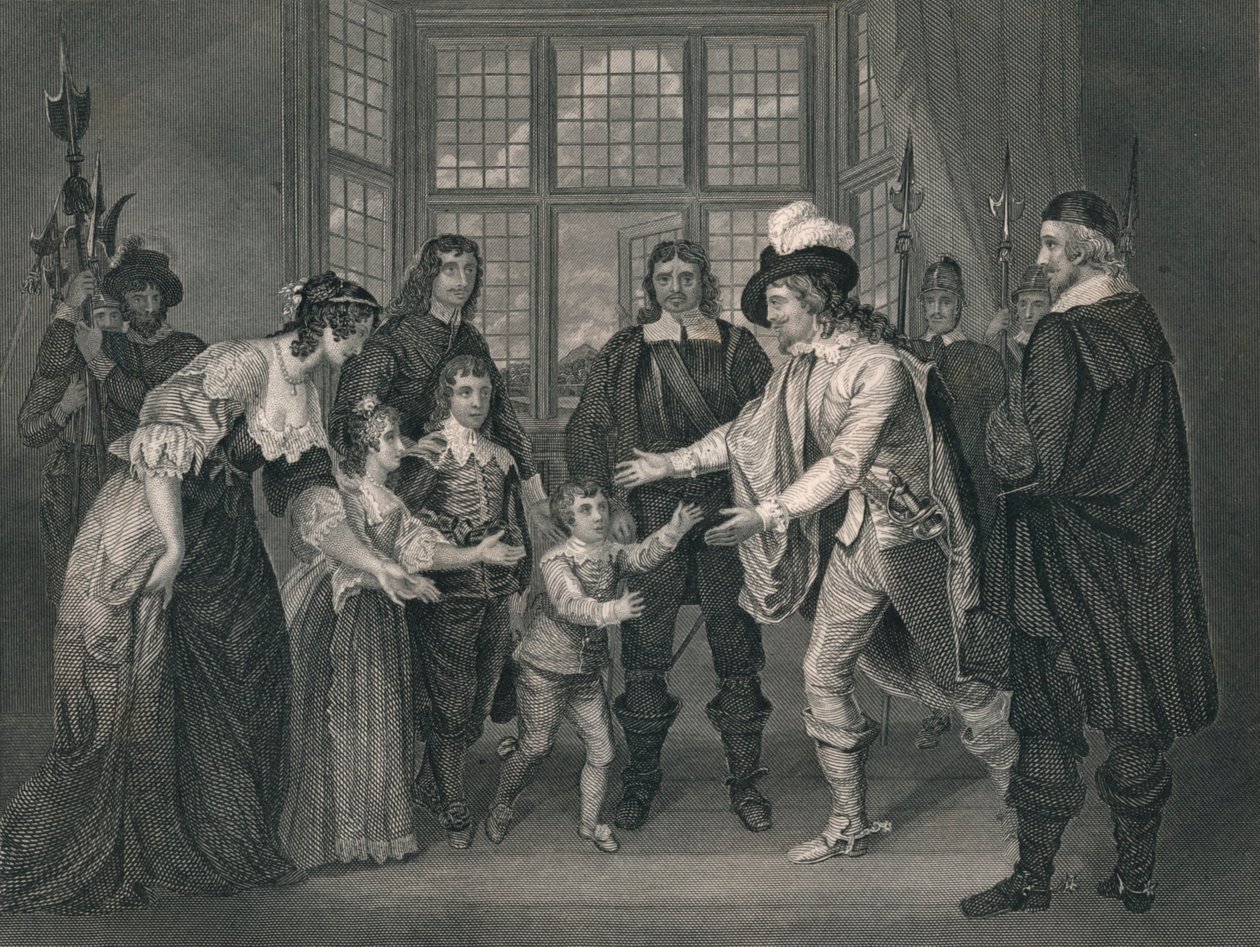 The Interview of Charles I With His Children, 1649, begyndelsen af midten af det 19. århundrede. af J. Rogers