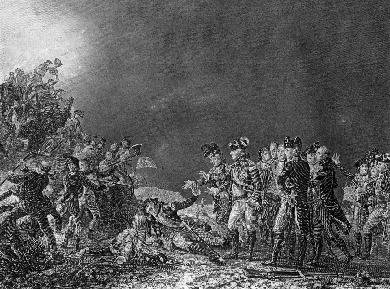 Sortien lavet af Garnisonen i Gibraltar, 27. november 1781 c1857. af J. Rogers